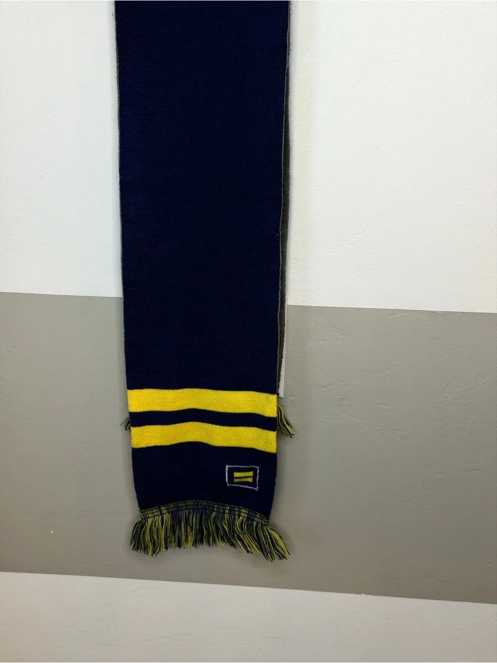 Human rights campaign Navy and Yellow Men's Knit Scarf
